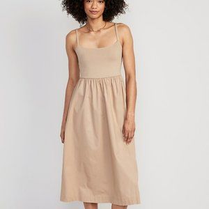 Old Navy Fit & Flare Combination Midi Cami Dress